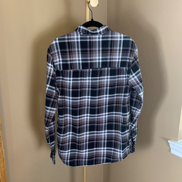 H&M Divided Plaid Flannel Shirt Black Red White Yellow Size XS - Picture 2 of 6